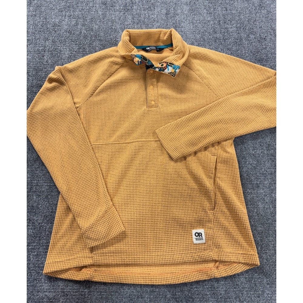 Outdoor Research Jacket Women's S Orange Trail Mix Snap Pullover Micro Grid